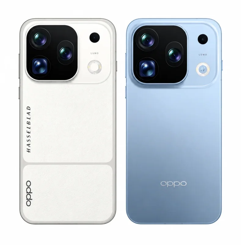 Oppo Find X10 Pro Max leaked renders showing blue and Hasselblad white finishes