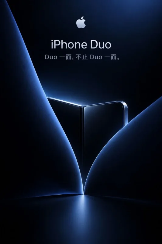 Concept image of Apple's foldable iPhone Duo