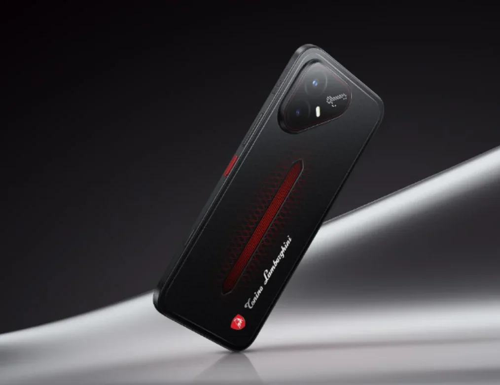 TECNO POVA 8 Pro 5G Tonino Lamborghini Limited Edition with black and red mechanical design