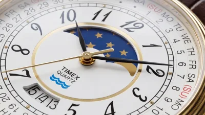 Timex revives 1990 Moon Phase watch with gold-tone case and full calendar