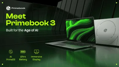 Primebook 3 Max adds PrimeLinux and PrimeOffice to 8GB LPDDR5 laptop